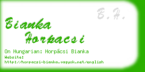 bianka horpacsi business card